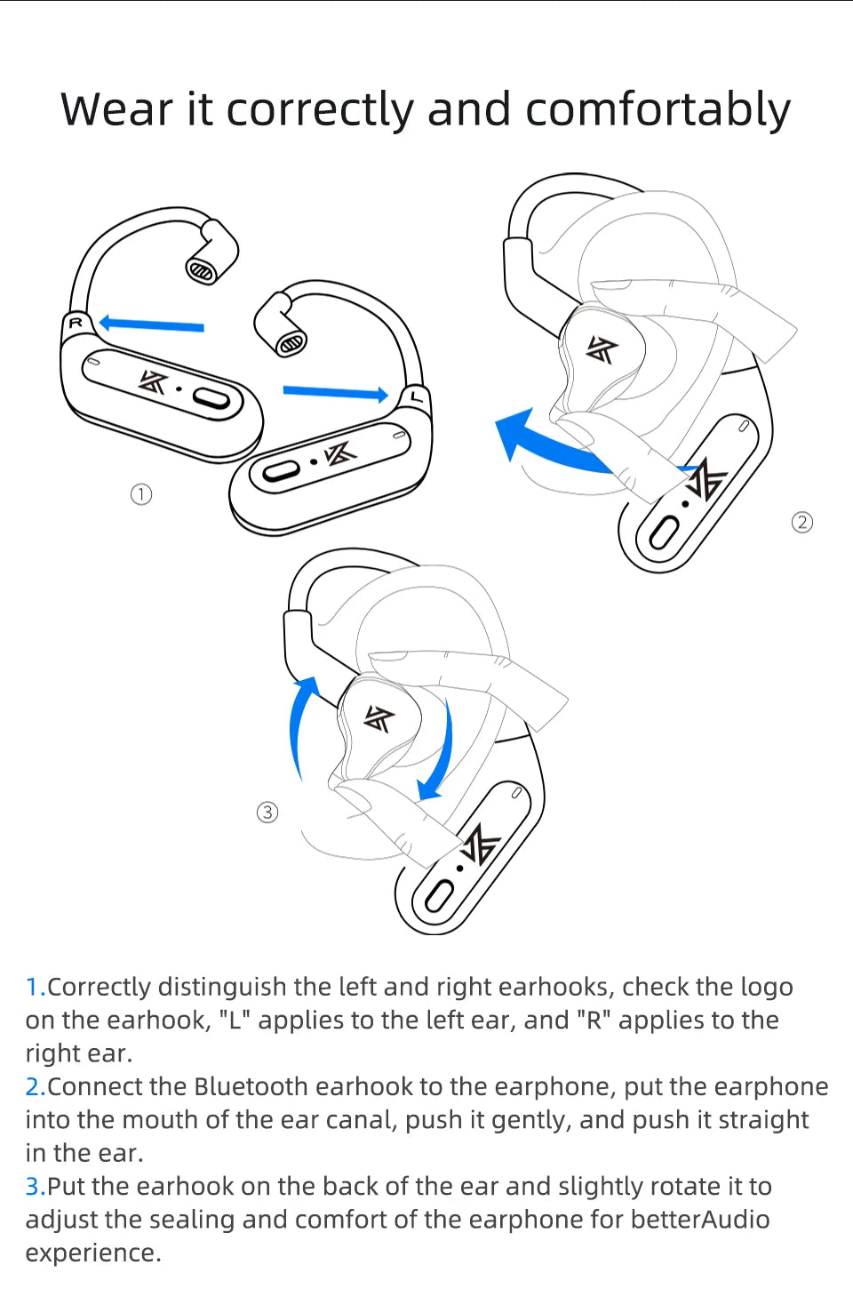 KZ AZ09 HD Bluetooth-Compatible Module 5.2 Headphones Wireless Upgrade Cable HIFI Wireless Ear Hook CPIn With Charging Bin
