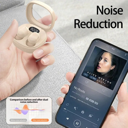 VIKEFON Bluetooth 5.3 Earphones Mini Headphones TWS Wireless Earbuds HIFI Stereo Noise Reduction Heasets with Microphones