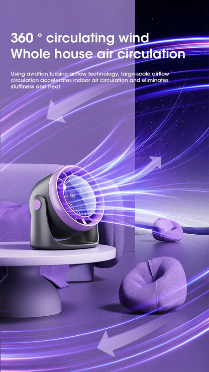 Portable Mini Touch Screen Desk Fan with 100-Speed ​​Adjustable Quiet Cooling Strong Wind and Digital Display for Air Circulation