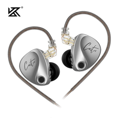 NEW KZ Castor In Ear HiFi Earphone 2DD Dynamic High-end Tunable balanced armature Earphones Monitor Headphone Cancelling Earbuds