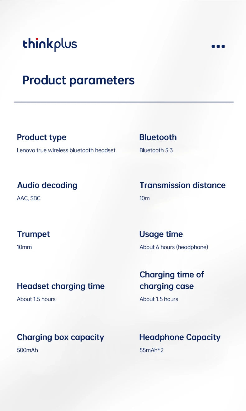 Original Lenovo XT80 Sports Wireless Earphones with Mics, LED Power Display, Hifi Stereo Sound Bluetooth 5.3 TWS HeadphHeadphones