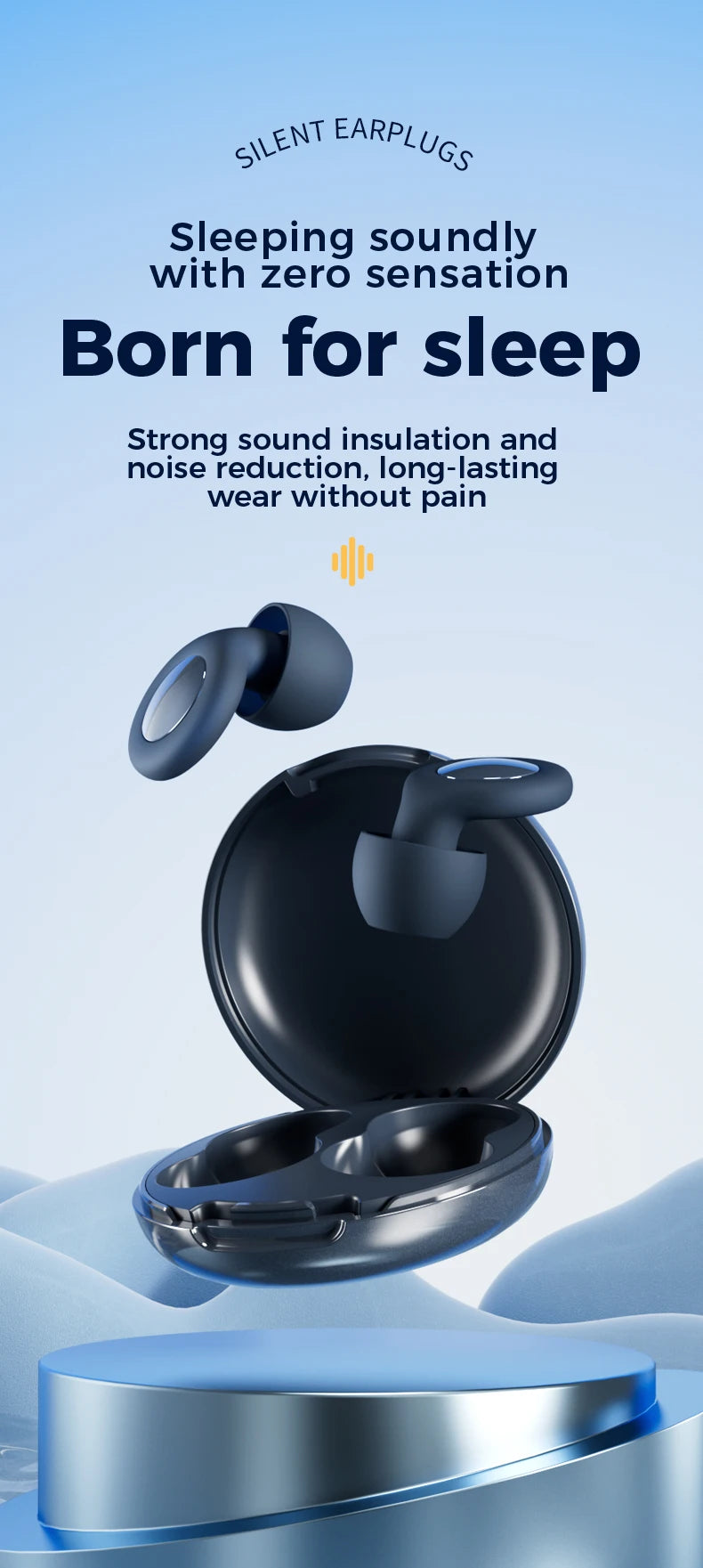 Silicone Ear Plugs for Sleeping 25dB Noise Canceling Hearing Protection Reusable Earplugs for Sleep Focus Concerts Work Study