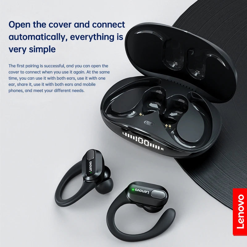 Original Lenovo XT80 Sports Wireless Earphones with Mics, LED Power Display, Hifi Stereo Sound Bluetooth 5.3 TWS HeadphHeadphones