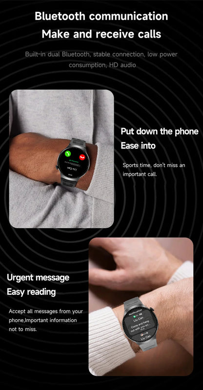 GL Wear 2025 New Men's Smart Watch HD Display Health Tracking Bluetooth Calling Voice Assistant Sports Smartwatch