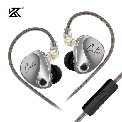 NEW KZ Castor In Ear HiFi Earphone 2DD Dynamic High-end Tunable balanced armature Earphones Monitor Headphone Cancelling Earbuds