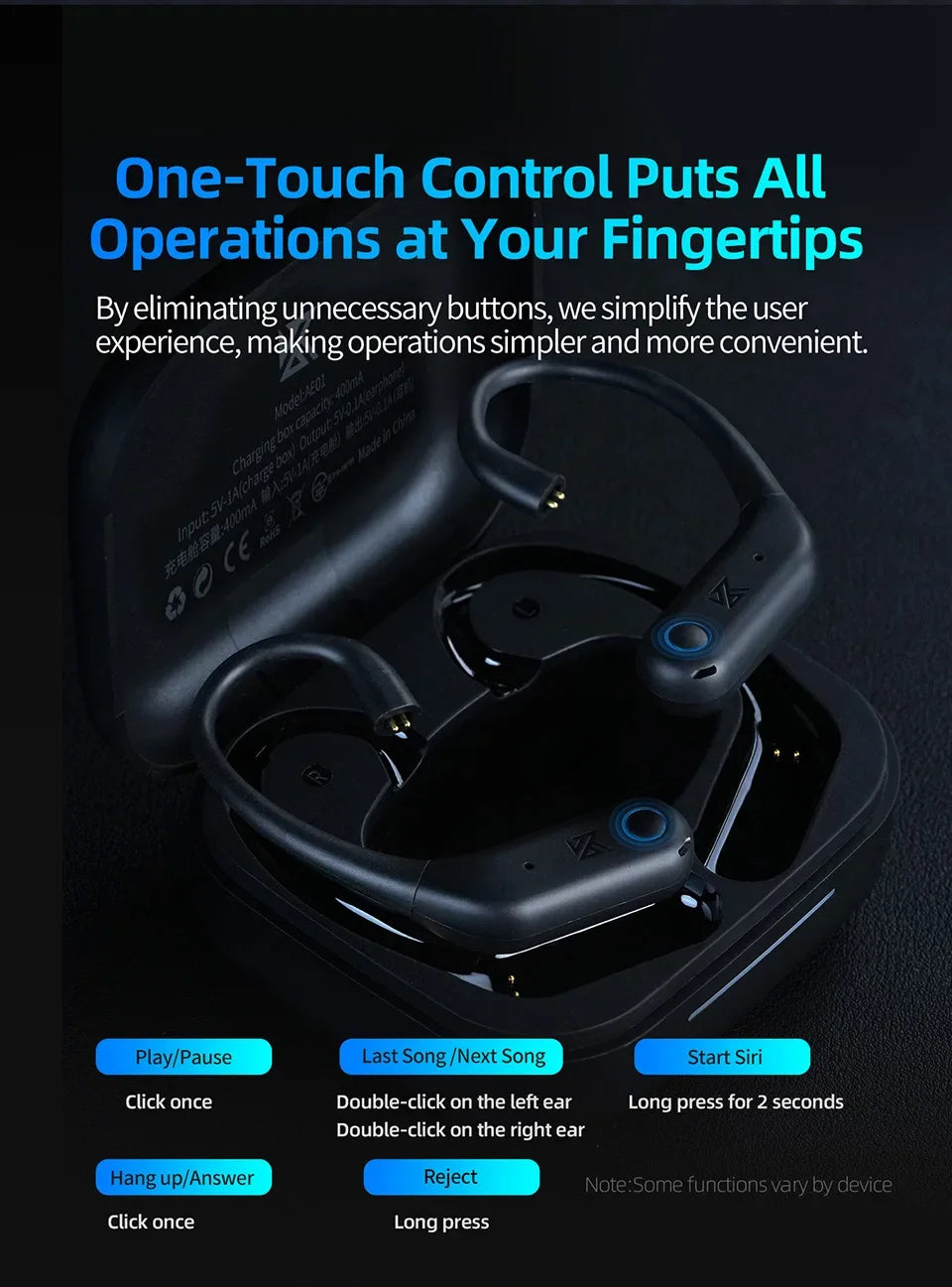 KZ AE01 Wireless Upgrade Cable Bluetooth-compatible 5.4 HIFI Wireless Ear Hook With Charging Case For DQ6 ZSX ZVX EDXPRO DQS