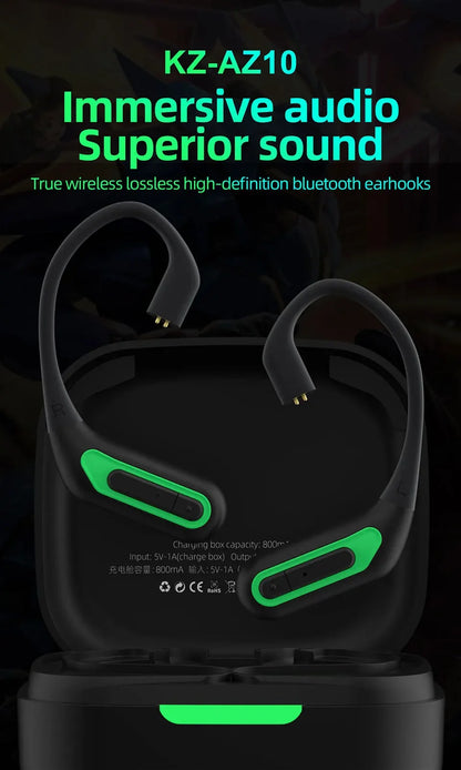 KZ AZ10 Bluetooth 5.2 Wireless Ear Hook Hifi Earphones Upgrade Cable Headset Sport Game Headphone Line For KZ ZS10 PRO ZSX ZAS