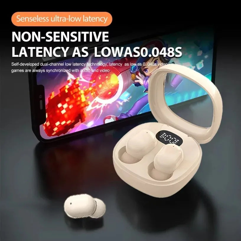 VIKEFON Bluetooth 5.3 Earphones Mini Headphones TWS Wireless Earbuds HIFI Stereo Noise Reduction Heasets with Microphones