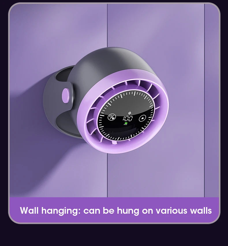 Portable Mini Touch Screen Desk Fan with 100-Speed ​​Adjustable Quiet Cooling Strong Wind and Digital Display for Air Circulation