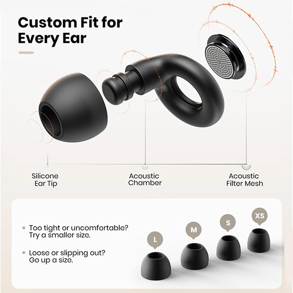 Silicone Ear Plugs for Sleeping 25dB Noise Canceling Hearing Protection Reusable Earplugs for Sleep Focus Concerts Work Study