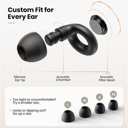 Silicone Ear Plugs for Sleeping 25dB Noise Canceling Hearing Protection Reusable Earplugs for Sleep Focus Concerts Work Study