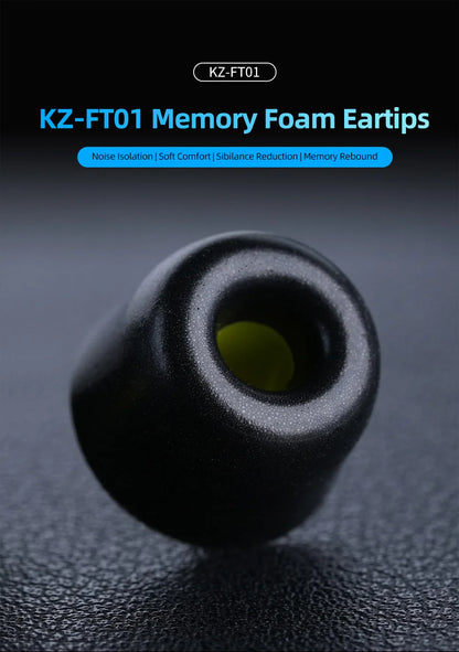 KZ FT01 Foam Earplugs Memory Cotton Ear Tips, Soft, Comfortable Fit-Effectiveness Reduces sibilance For KZ Castor ZSXPRO ZAR