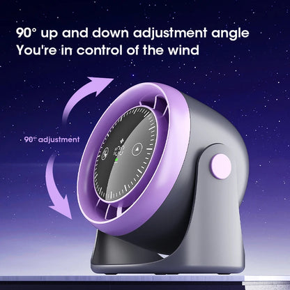 Portable Mini Touch Screen Desk Fan with 100-Speed ​​Adjustable Quiet Cooling Strong Wind and Digital Display for Air Circulation