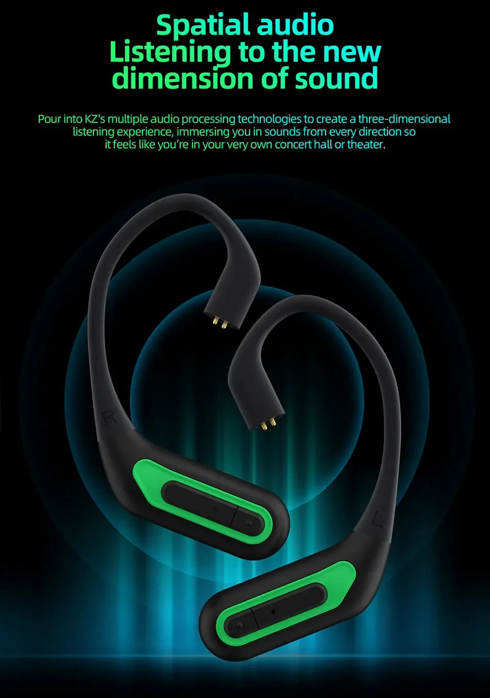 KZ AZ10 Bluetooth 5.2 Wireless Ear Hook Hifi Earphones Upgrade Cable Headset Sport Game Headphone Line For KZ ZS10 PRO ZSX ZAS