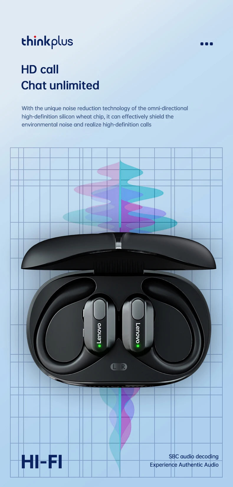 Original Lenovo XT80 Sports Wireless Earphones with Mics, LED Power Display, Hifi Stereo Sound Bluetooth 5.3 TWS HeadphHeadphones