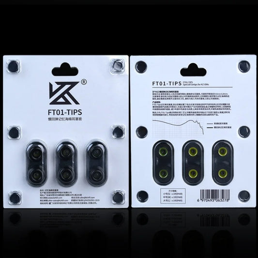 KZ FT01 Foam Earplugs Memory Cotton Ear Tips, Soft, Comfortable Fit-Effectivety Reduces sibilance For KZ Castor ZSXPRO ZAR