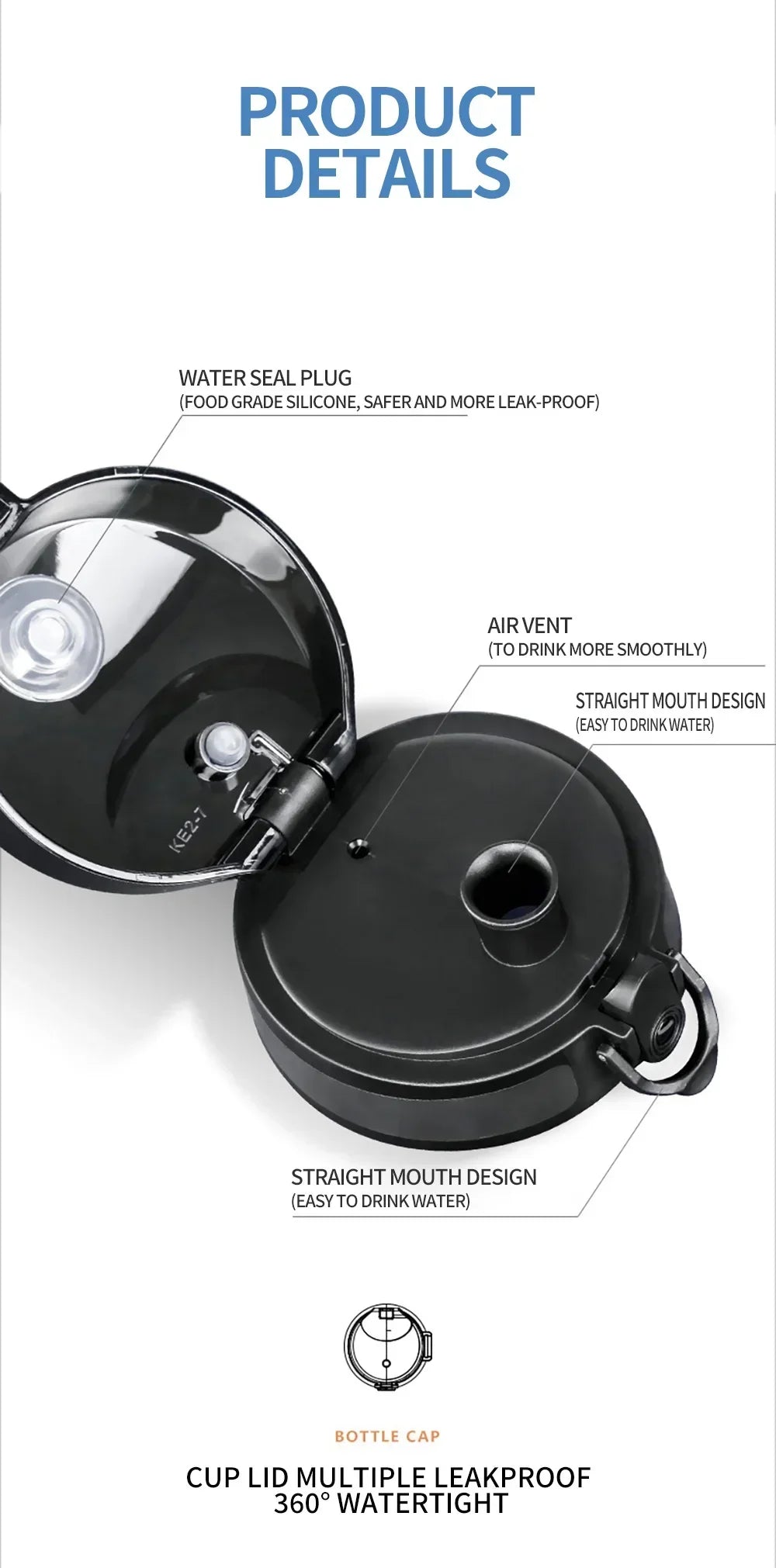 Water Bottle Sport Frosted Tour Outdoor Leak Proof Seal Child School Water Bottles for Children Kids Girl Drinkware BPA Free