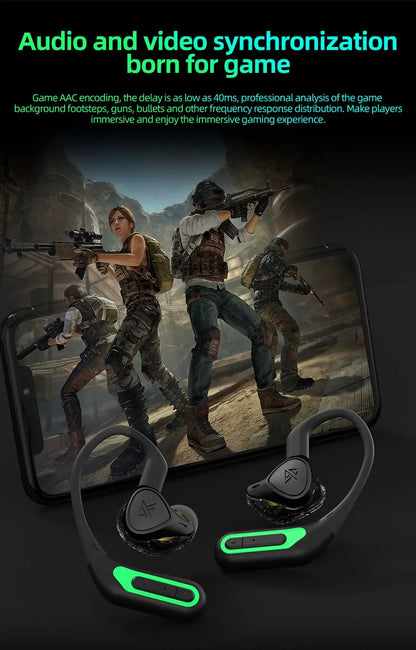 KZ AZ10 Bluetooth 5.2 Wireless Ear Hook Hifi Earphones Upgrade Cable Headset Sport Game Headphone Line For KZ ZS10 PRO ZSX ZAS
