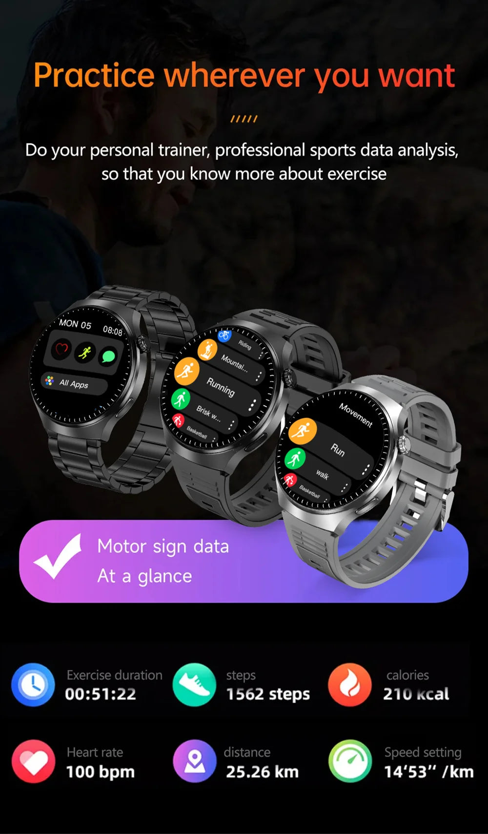 GL Wear 2025 New Men's Smart Watch HD Display Health Tracking Bluetooth Calling Voice Assistant Sports Smartwatch