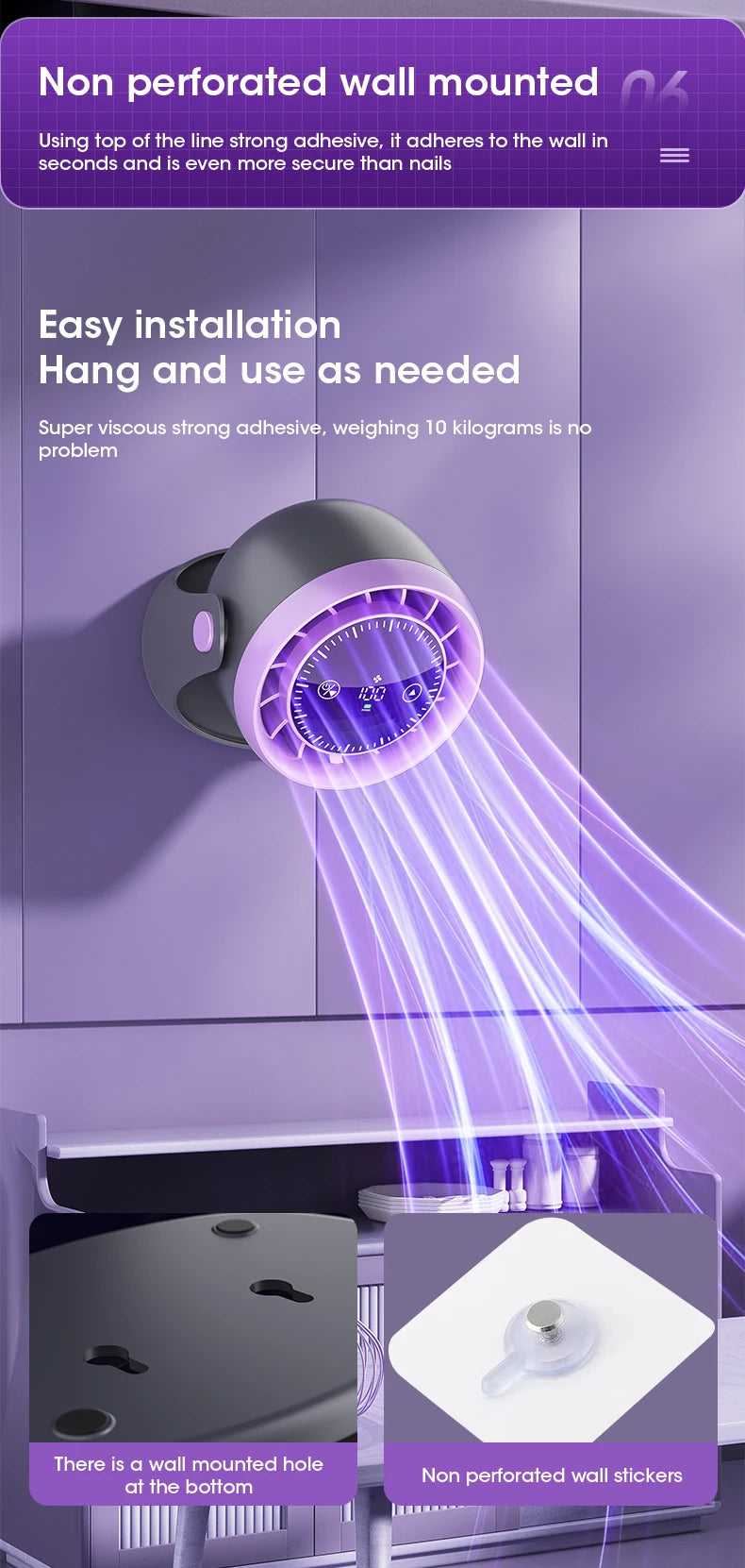 Portable Mini Touch Screen Desk Fan with 100-Speed ​​Adjustable Quiet Cooling Strong Wind and Digital Display for Air Circulation