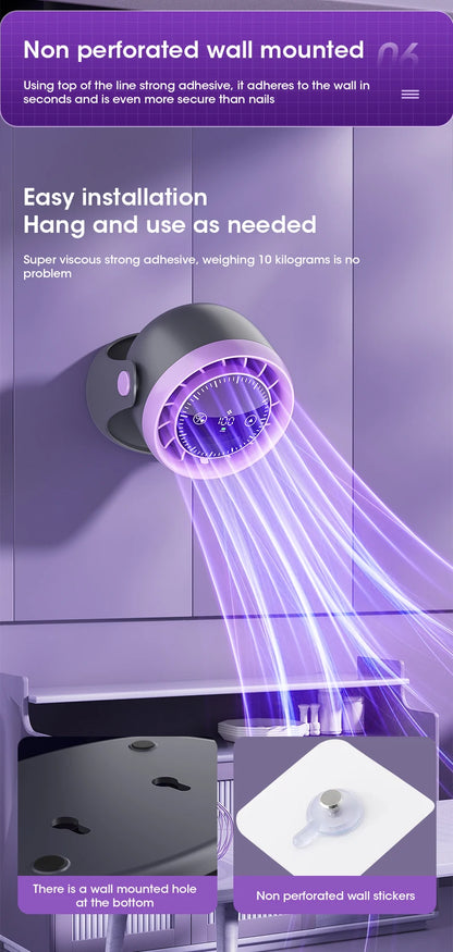 Portable Mini Touch Screen Desk Fan with 100-Speed ​​Adjustable Quiet Cooling Strong Wind and Digital Display for Air Circulation