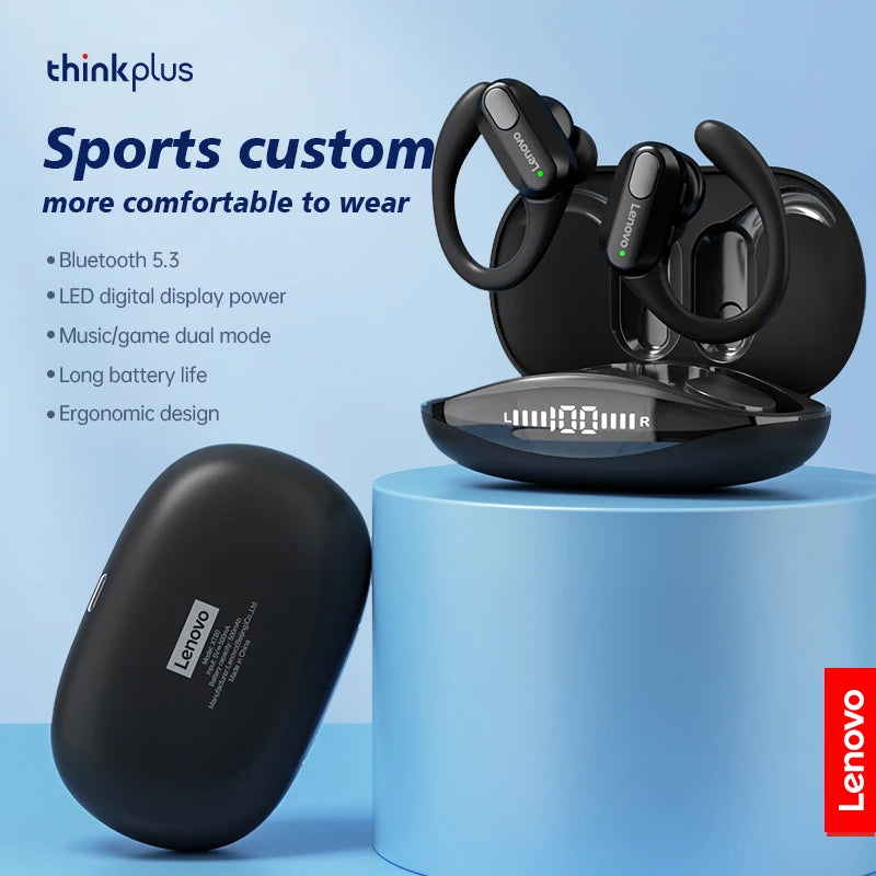 Original Lenovo XT80 Sports Wireless Earphones with Mics, LED Power Display, Hifi Stereo Sound Bluetooth 5.3 TWS HeadphHeadphones
