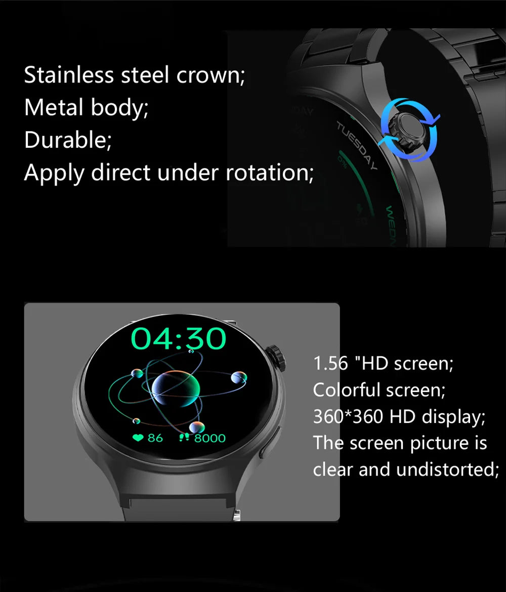 GL Wear 2025 New Men's Smart Watch HD Display Health Tracking Bluetooth Calling Voice Assistant Sports Smartwatch