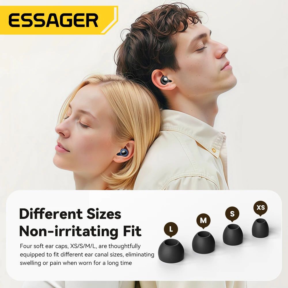 ESSAGER Noise Cancelling Ear Plugs for Sleeping Soft Silicone Sleep Earplugs Noise Reduction Earbuds for Sleep Work Study Travel