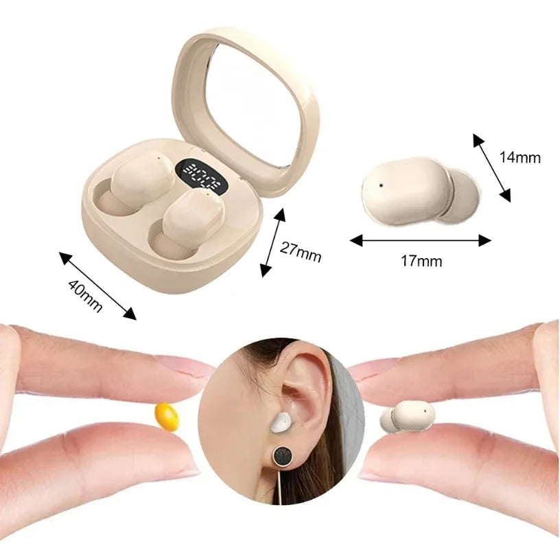 VIKEFON Bluetooth 5.3 Earphones Mini Headphones TWS Wireless Earbuds HIFI Stereo Noise Reduction Heasets with Microphones