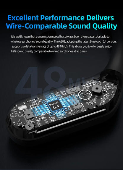 KZ AE01 Wireless Upgrade Cable Bluetooth-compatible 5.4 HIFI Wireless Ear Hook With Charging Case For DQ6 ZSX ZVX EDXPRO DQS
