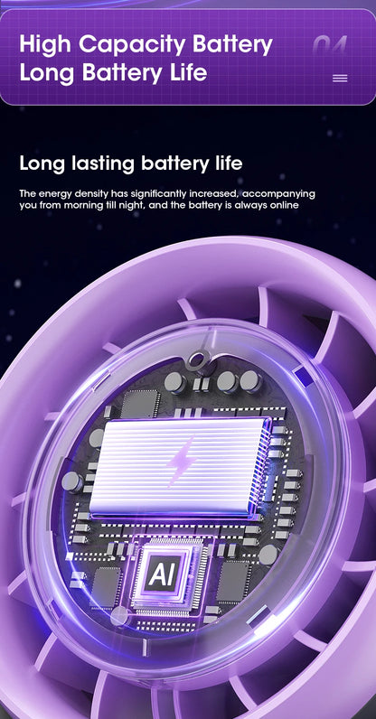 Portable Mini Touch Screen Desk Fan with 100-Speed ​​Adjustable Quiet Cooling Strong Wind and Digital Display for Air Circulation