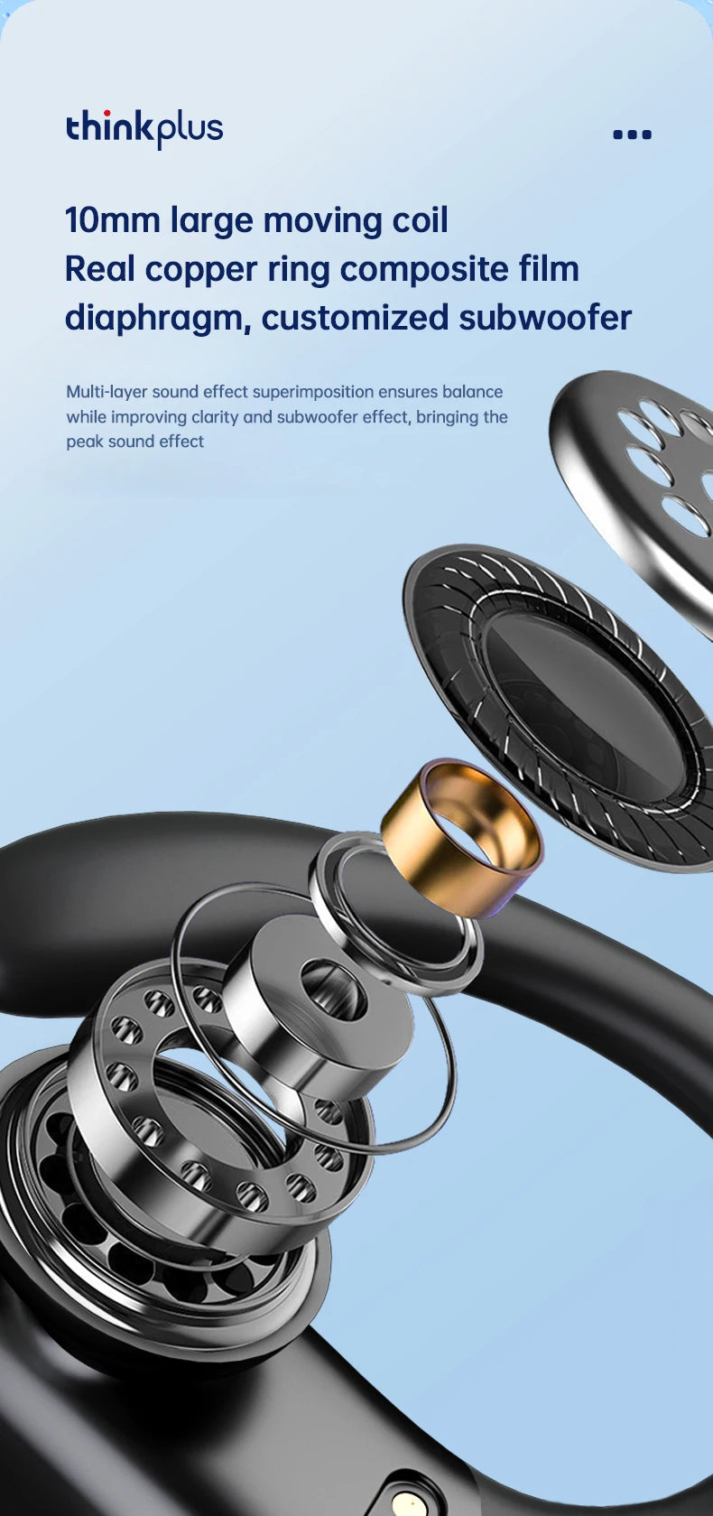 Original Lenovo XT80 Sports Wireless Earphones with Mics, LED Power Display, Hifi Stereo Sound Bluetooth 5.3 TWS HeadphHeadphones