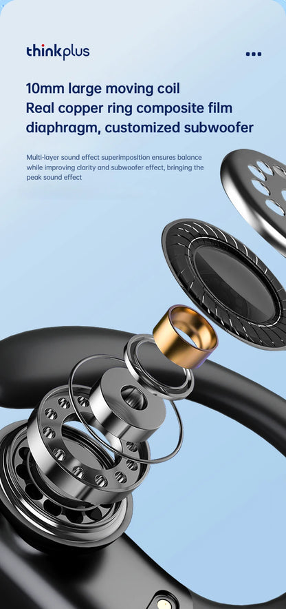 Original Lenovo XT80 Sports Wireless Earphones with Mics, LED Power Display, Hifi Stereo Sound Bluetooth 5.3 TWS HeadphHeadphones