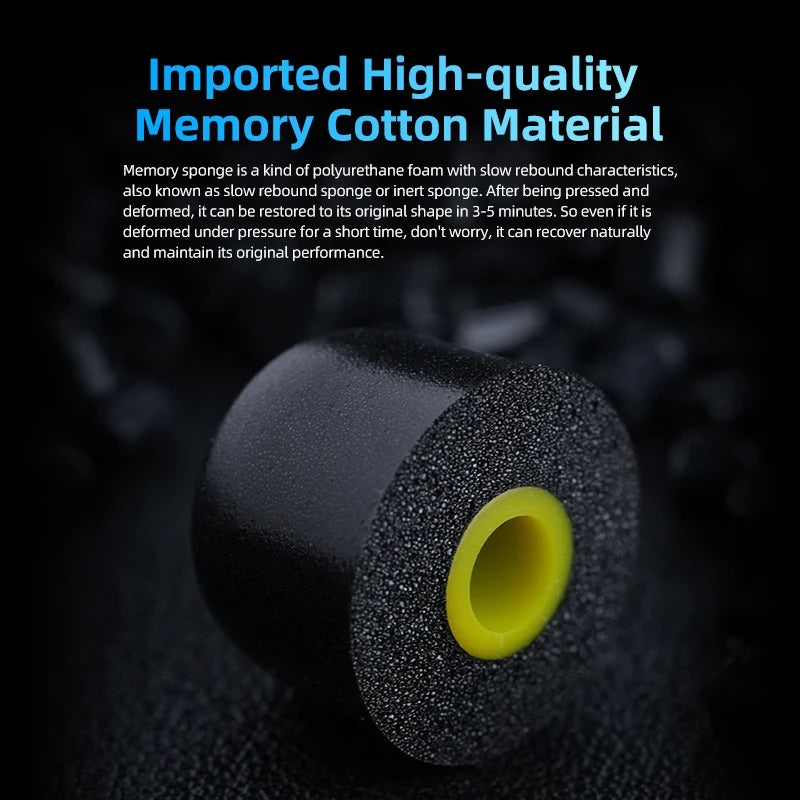 KZ FT01 Foam Earplugs Memory Cotton Ear Tips, Soft, Comfortable Fit-Effectiveness Reduces sibilance For KZ Castor ZSXPRO ZAR